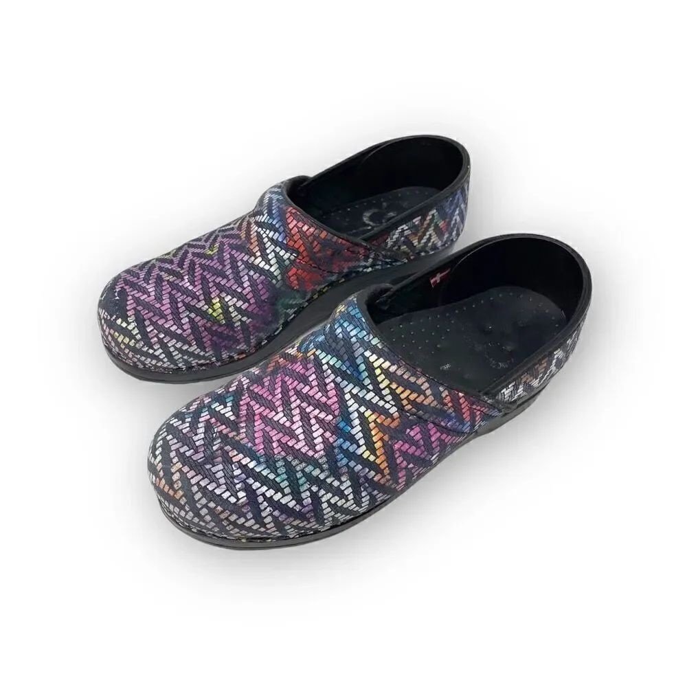 Sanita Original Professional Raffia Clog Multicolor Rainbow Women’s EU 39 US 9